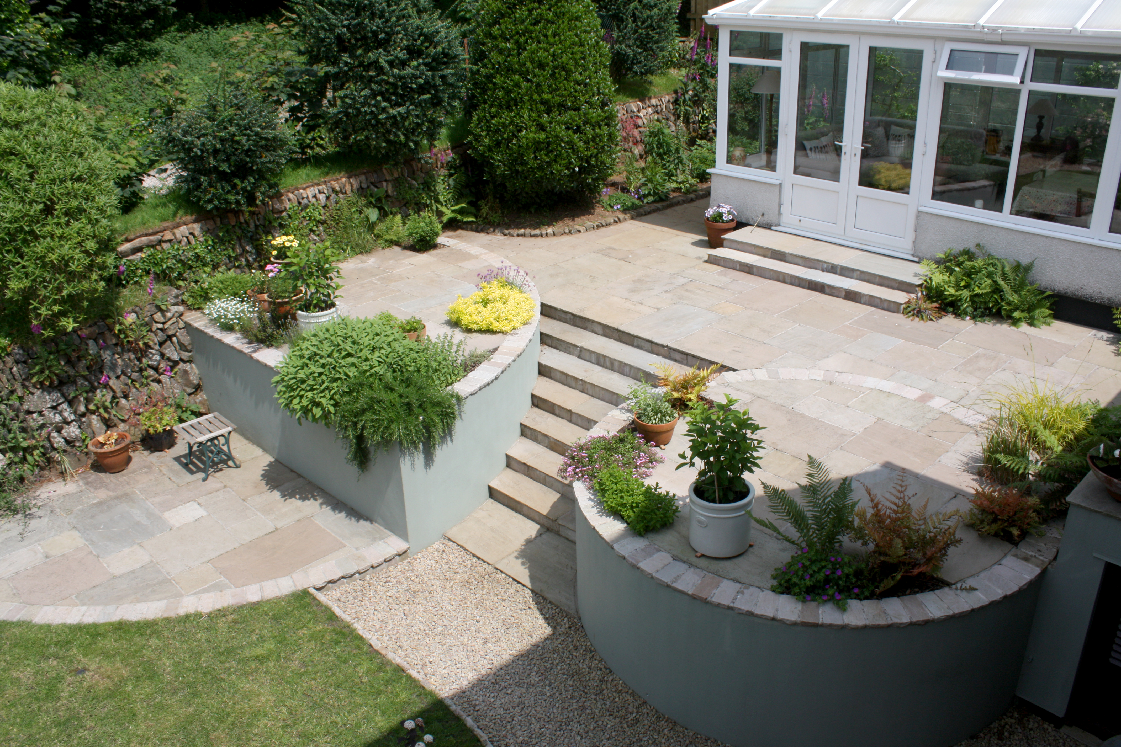 View of memorial garden and wild flowers